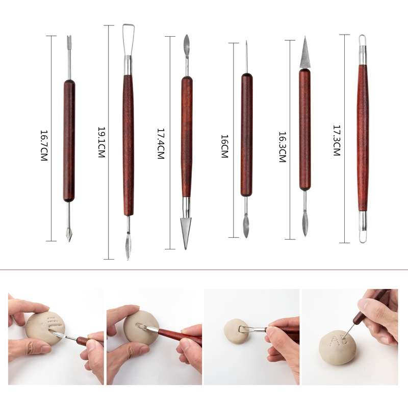 15 In 1 Pottery Tools Set Includes Clay Carving Knife & Detailing Needle Scraper Sponge Cutter