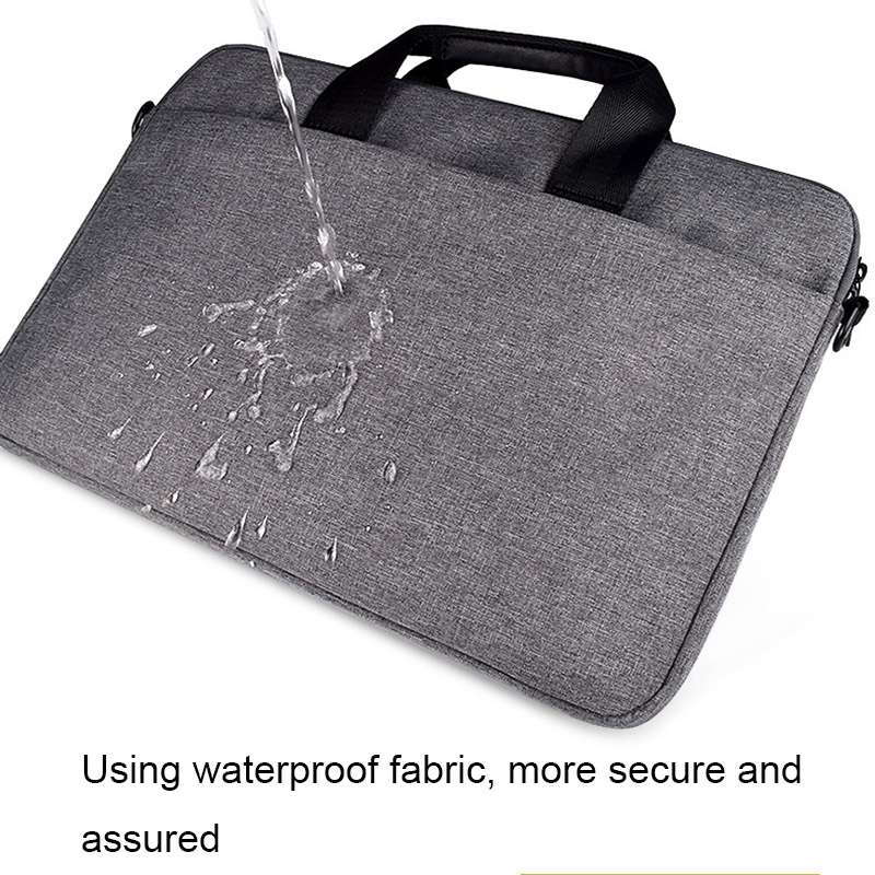 ST09 Portable Single-shoulder Laptop Bag, Size: 14.1-15.4 inches(Gray with Shoulder Strap)