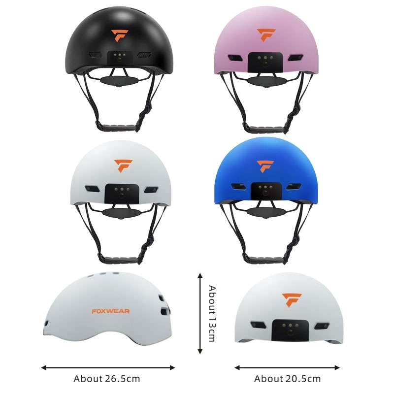 Foxwear V6 Camera Recorder Smart 720P HD With Light Riding Helmet, Size: One Size(Black)