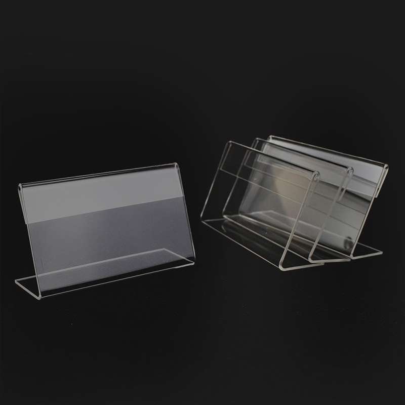 2 PCS Acrylic Transparent Bookstand L-shaped Bookends Bookshelf