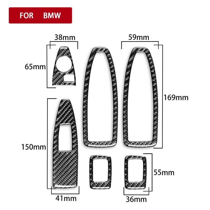 For BMW X1 F48/X2 F39 6pcs /Set Door Lift Stickers Without Small Holes(Black)