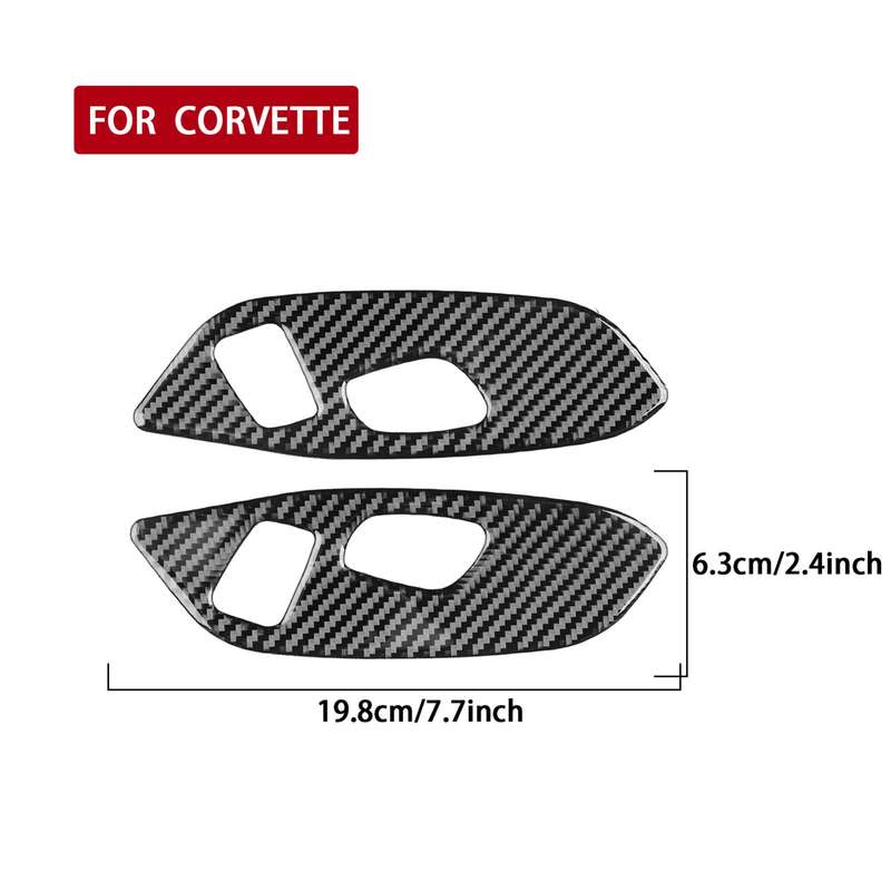 For Chevrolet Corvette C8 2pcs /Set Seat Adjustment Switch Frame Sticker(Black)