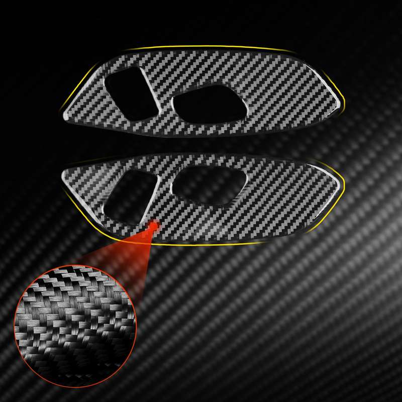 For Chevrolet Corvette C8 2pcs /Set Seat Adjustment Switch Frame Sticker(Black)