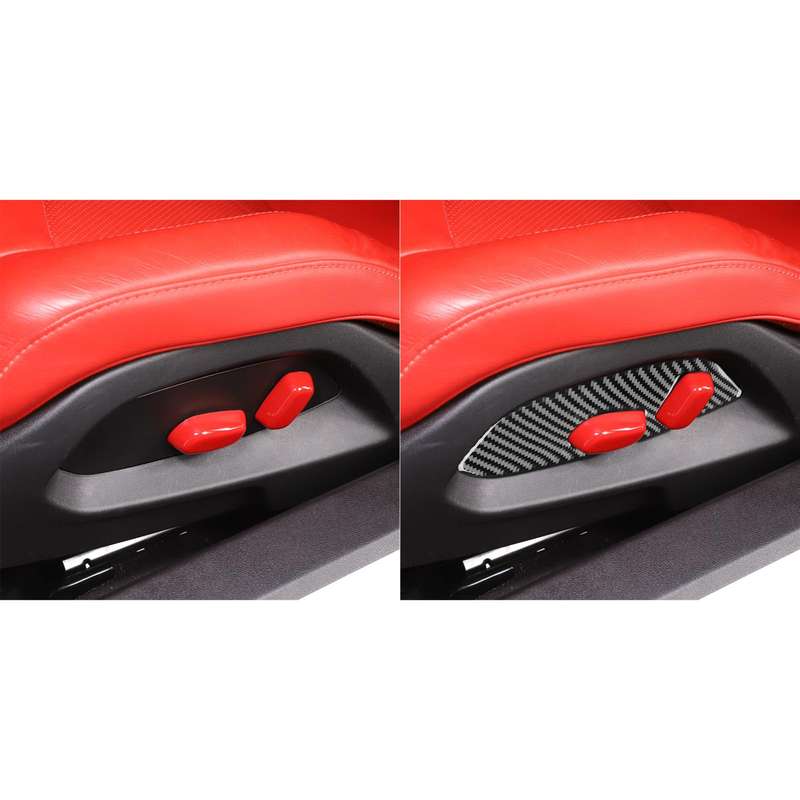 For Chevrolet Corvette C8 2pcs /Set Seat Adjustment Switch Frame Sticker(Black)