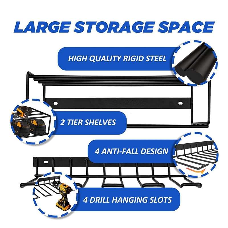 Wall Mounted Handheld Drill Tool Storage Rack, Specification: Complete set