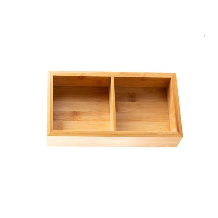 Bamboo Dried Food Box Compartment Candy Box Snack Storage Box, Specification: 2 Grids