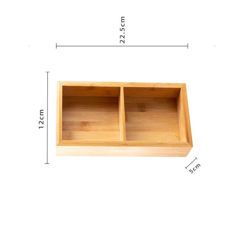 Bamboo Dried Food Box Compartment Candy Box Snack Storage Box, Specification: 2 Grids