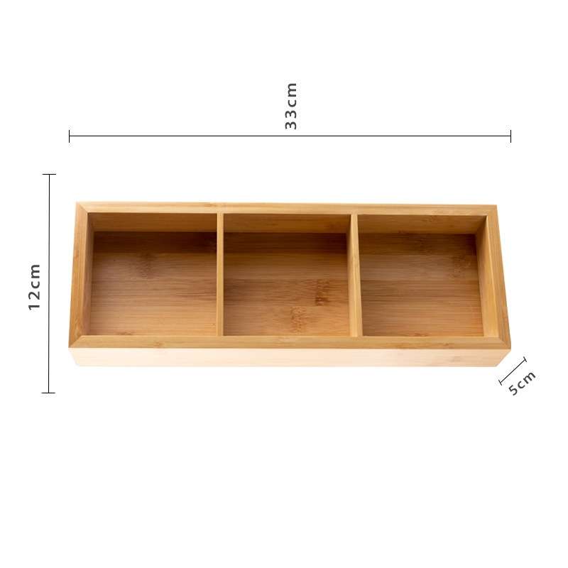 Bamboo Dried Food Box Compartment Candy Box Snack Storage Box, Specification: 3 Grids