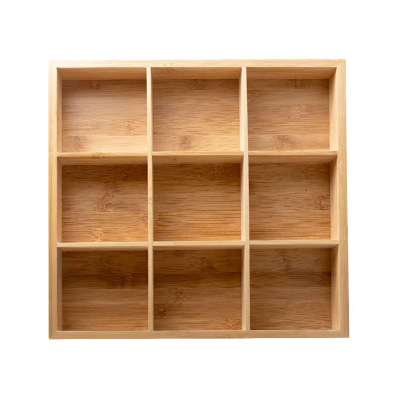 Bamboo Dried Food Box Compartment Candy Box Snack Storage Box, Specification: 9 Grids