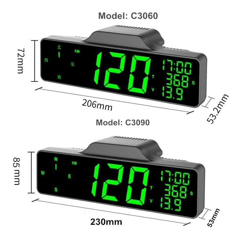 8.0 Inch Screen Car HUD Car Head-up Display Compass Multifunction GPS Speedometer