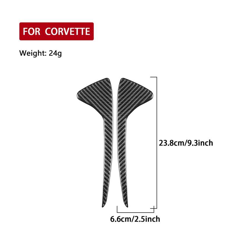 For Chevrolet Corvette C8 2pcs /Set Front Groove Side Decoration Sticker(Black)