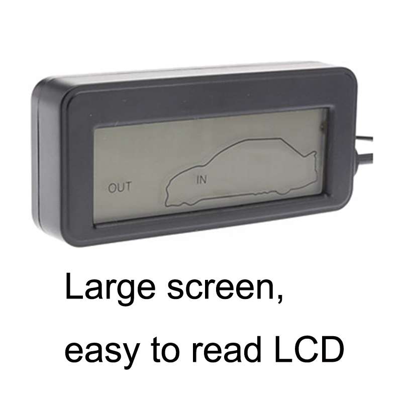 Car Inside and Outside Backlit Mini Digital Thermometer(Red)