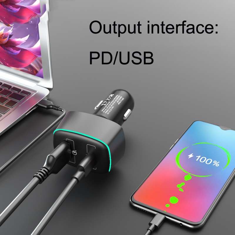 GC-17 100W High-power Car Charger 2 In 1 Cigarette Lighter