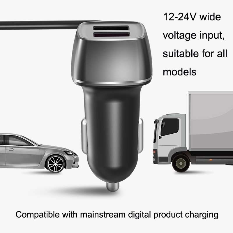 One For Four Car Charger QC3.0 Fast Charge 4USB Car Front And Rear Seat Car Charger, Style: Upgraded
