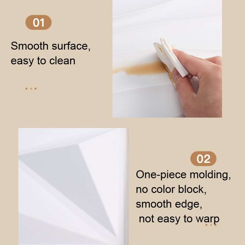 PVC Material Stereo 3D Shooting Background Board Photo Props,50 X 50cm(D095 Square Brick White)
