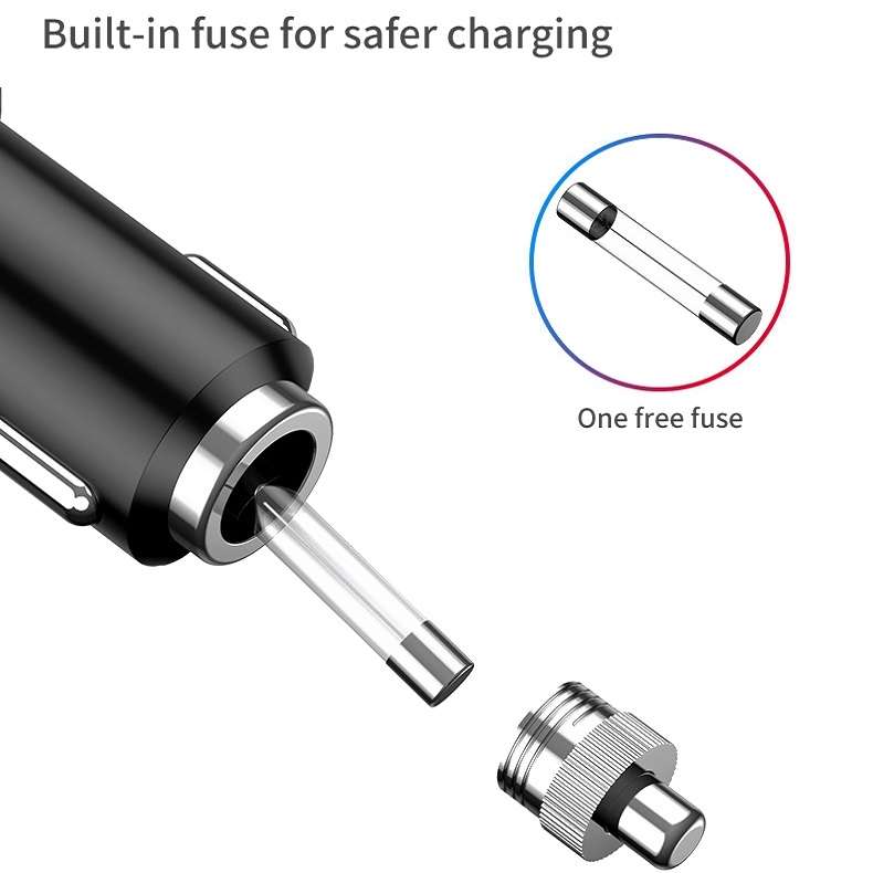Car Charger With Switch Double Cigarette Hole Car Socket(C06 Neutral)