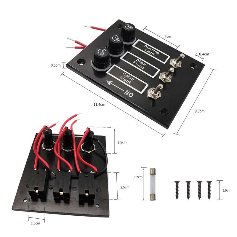 3 Groups Shake Switch AOS3045 Switch Panel Marine Retrofit Each With Independent Fuse Protection