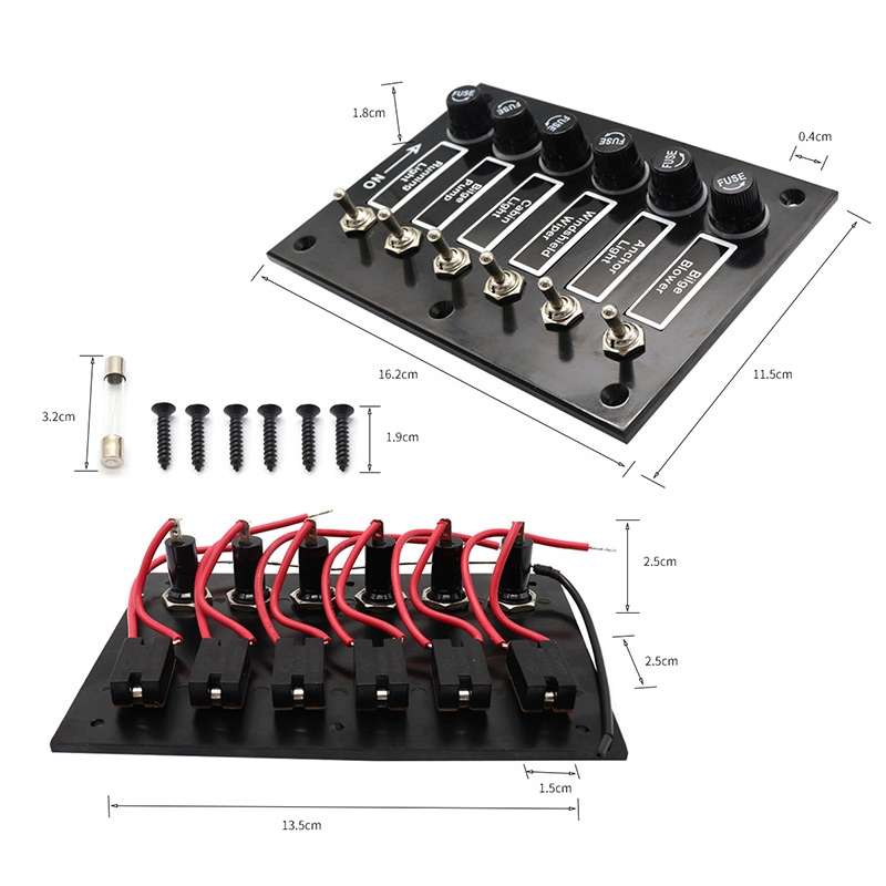 6 Groups Shake Switch AOS3045 Switch Panel Marine Retrofit Each With Independent Fuse Protection