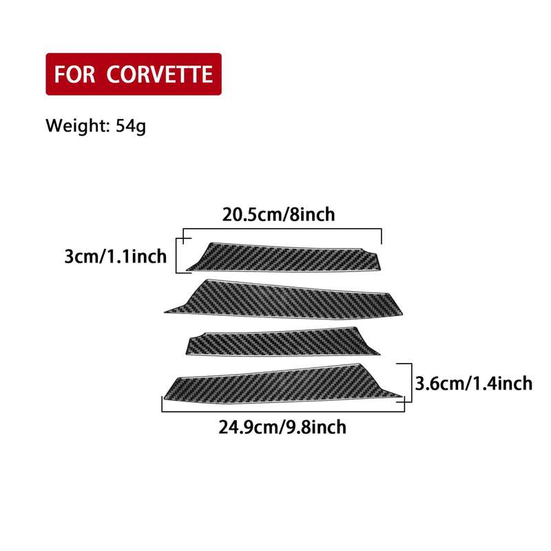 For Chevrolet Corvette C8 4pcs /Set Taillight Decorative Strip(Black)
