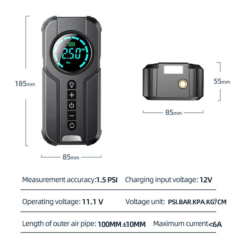 YX1819 Car Wired Portable Air Pump Electric Vehicle Tire High Power Inflator(Black)