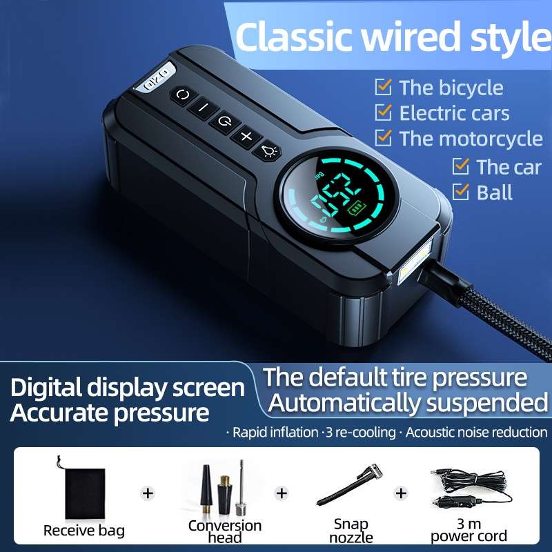 YX1819 Car Wired Portable Air Pump Electric Vehicle Tire High Power Inflator(Black)