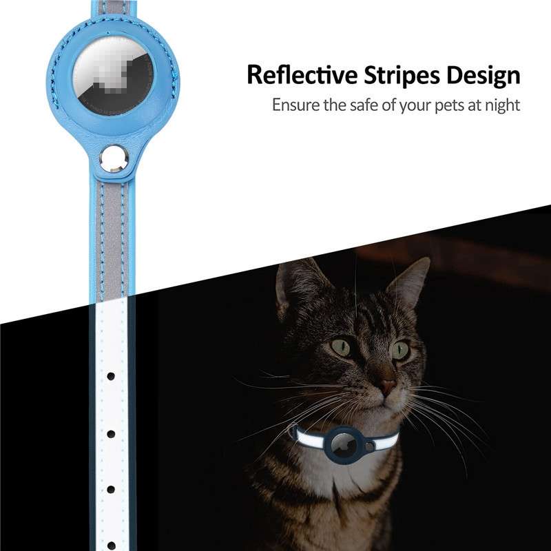 For Airtag Tracker Protective Cover Pet PU Collar, Specification: S(Purple)