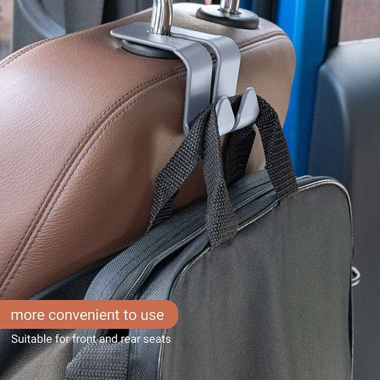 10PCS A-3 Car Hidden Seat Back Hook Multifunctional Rear Phone Holder Hook(Gray)