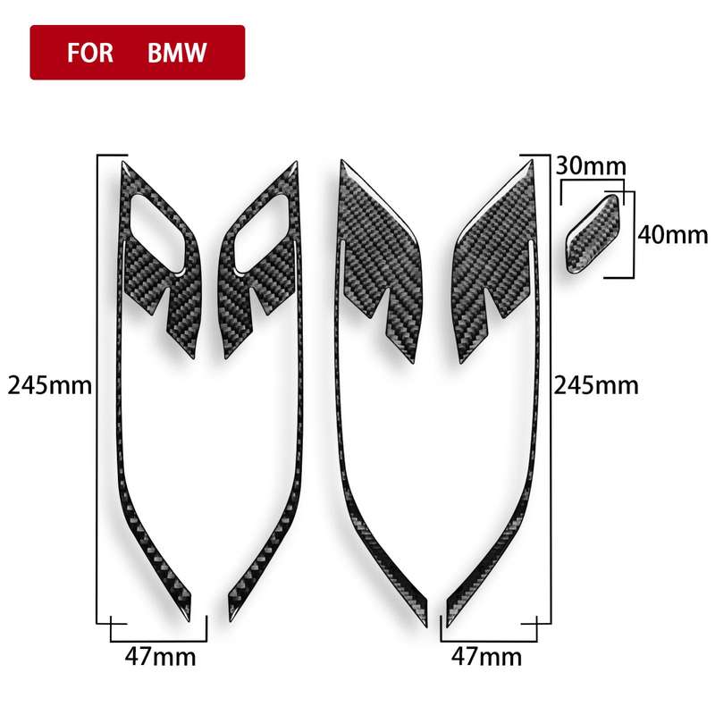 For BMW X1 F48/X2 F39 5pcs /Set Left-Hand Drive Door Handle Frame Sticker(Black)