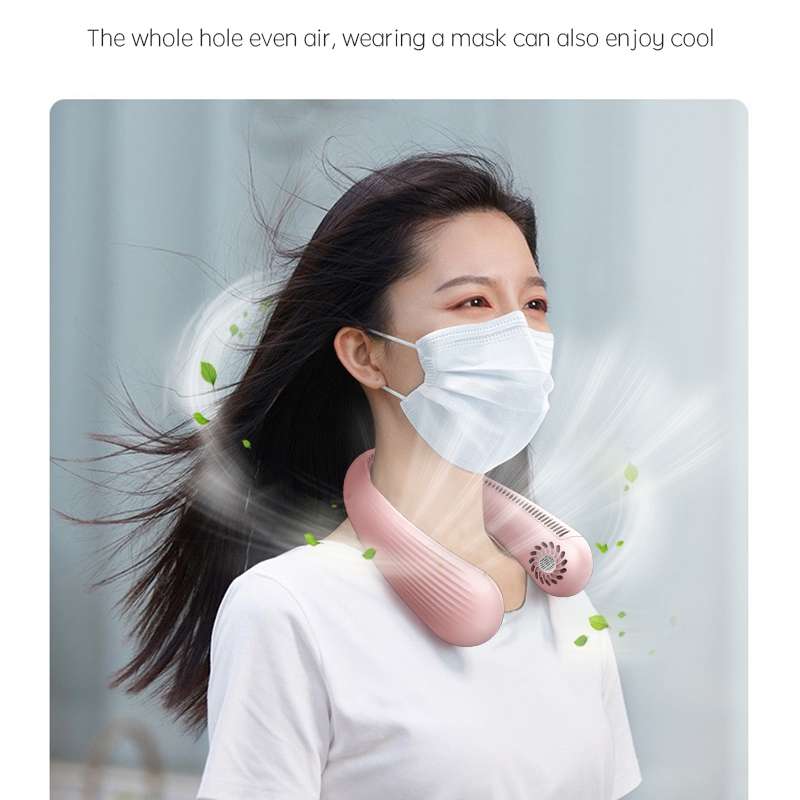 Lazy Hanging Neck Fan Bladeless Silent Sports Fan,Model: T36 Black 3000 mAh