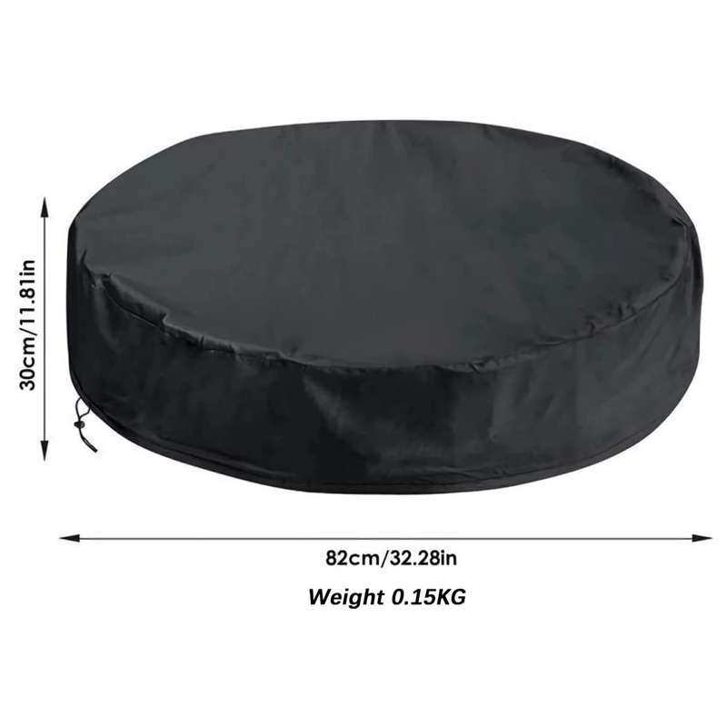 Foldable Round Sunscreen Dustproof Swimming Pool Cover, Specification: Black+Silver 82x30cm