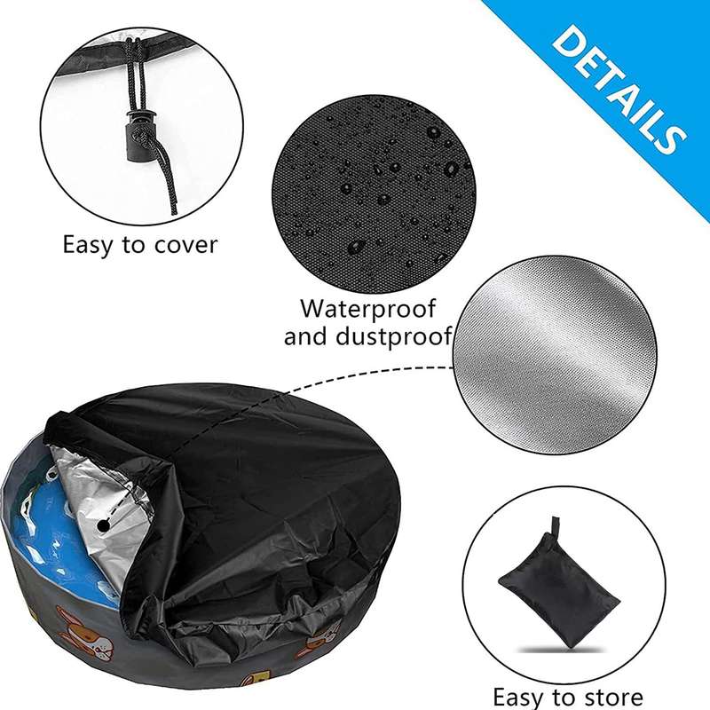 Foldable Round Sunscreen Dustproof Swimming Pool Cover, Specification: Black+Silver 82x30cm