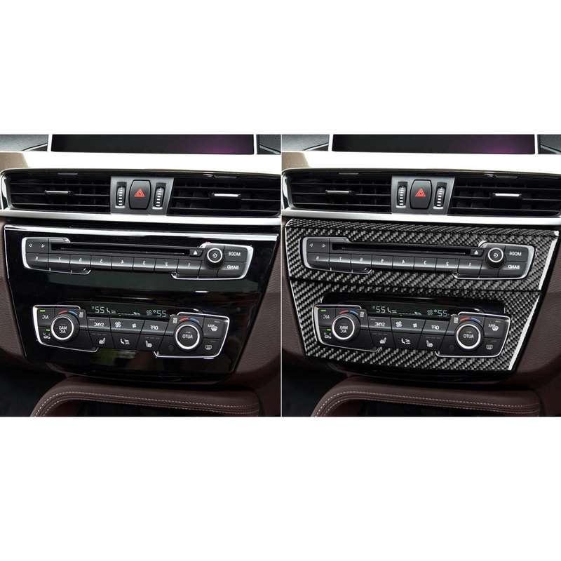 For BMW X1 F48/X2 F39 3pcs /Set Right-Hand Drive Radio + Air Conditioning Panel Sticker(Black)