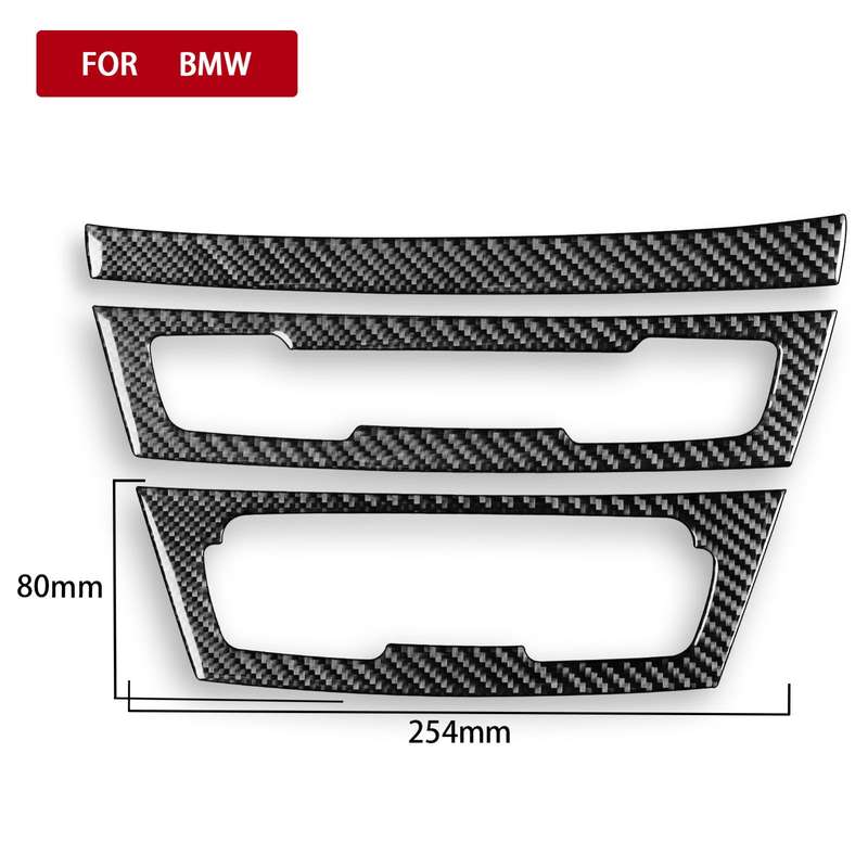 For BMW X1 F48/X2 F39 3pcs /Set Left-Hand Drive Radio + Air Conditioning Panel Sticker(Black)
