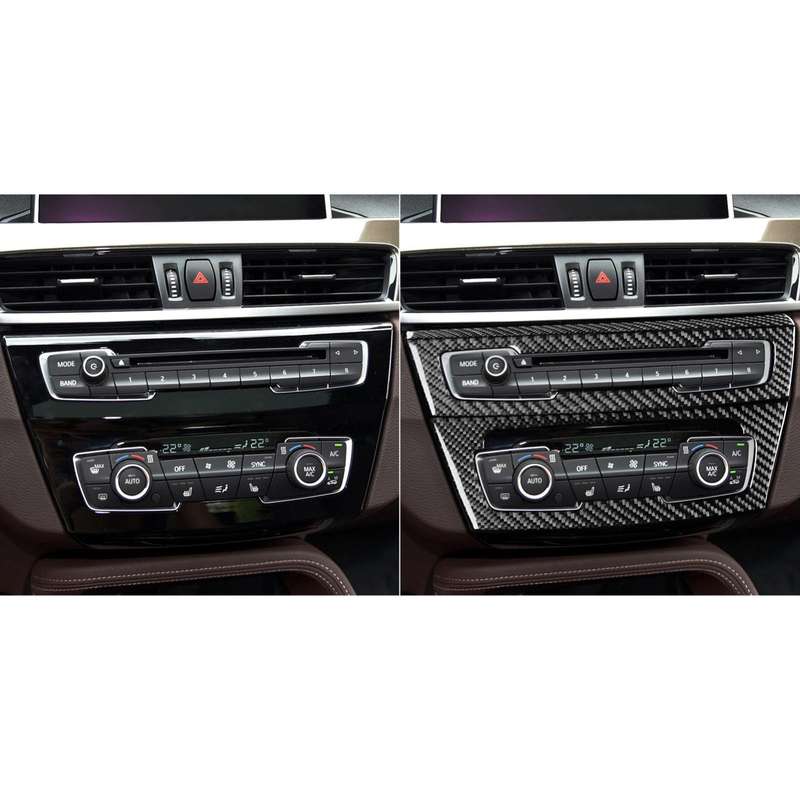 For BMW X1 F48/X2 F39 3pcs /Set Left-Hand Drive Radio + Air Conditioning Panel Sticker(Black)