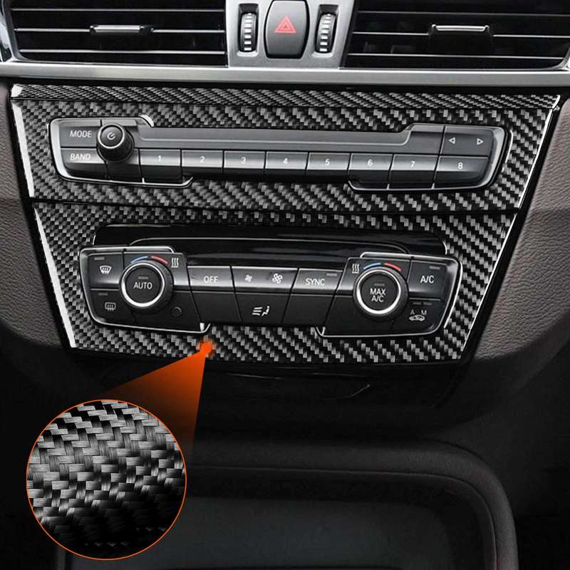 For BMW X1 F48/X2 F39 3pcs /Set Left-Hand Drive Radio + Air Conditioning Panel Sticker(Black)