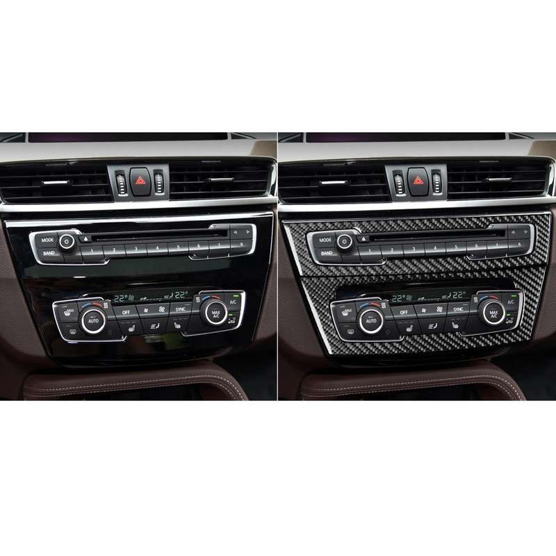 For BMW X1 F48/X2 F39 2pcs /Set Radio + Air Conditioning Panel Sticker(Black)