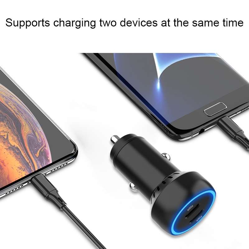IBD352 Aluminum Alloy Dual Interface Car Charger, Spec: PD30W+PD30W