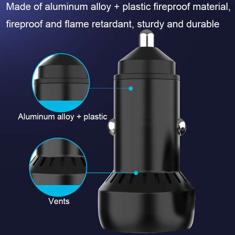 IBD352 Aluminum Alloy Dual Interface Car Charger, Spec: PD30W+PD30W