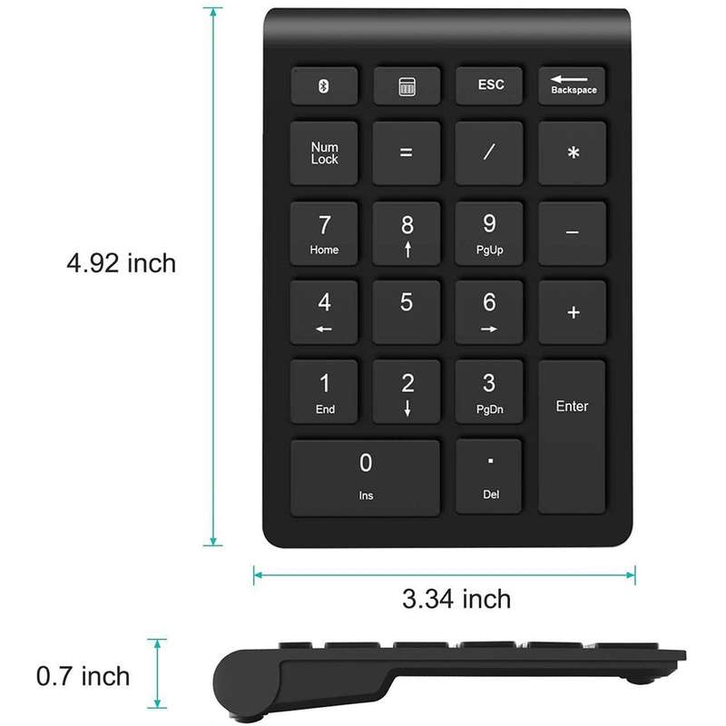BT304 22 Keys Laptop Mini Wireless Keyboard, Spec: 2.4G (Silver Black)