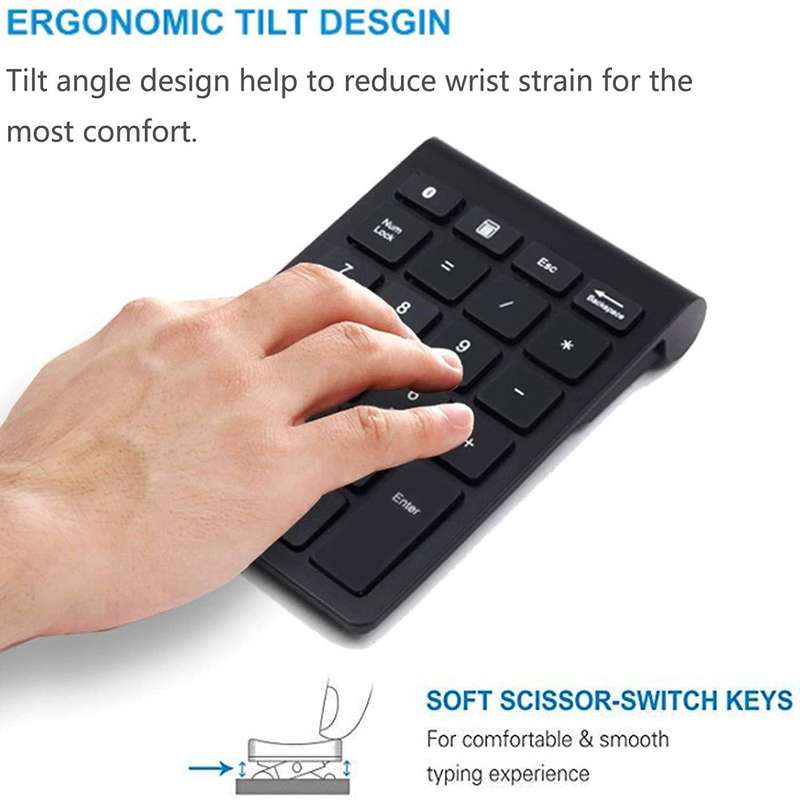 BT304 22 Keys Laptop Mini Wireless Keyboard, Spec: 2.4G (Silver Black)
