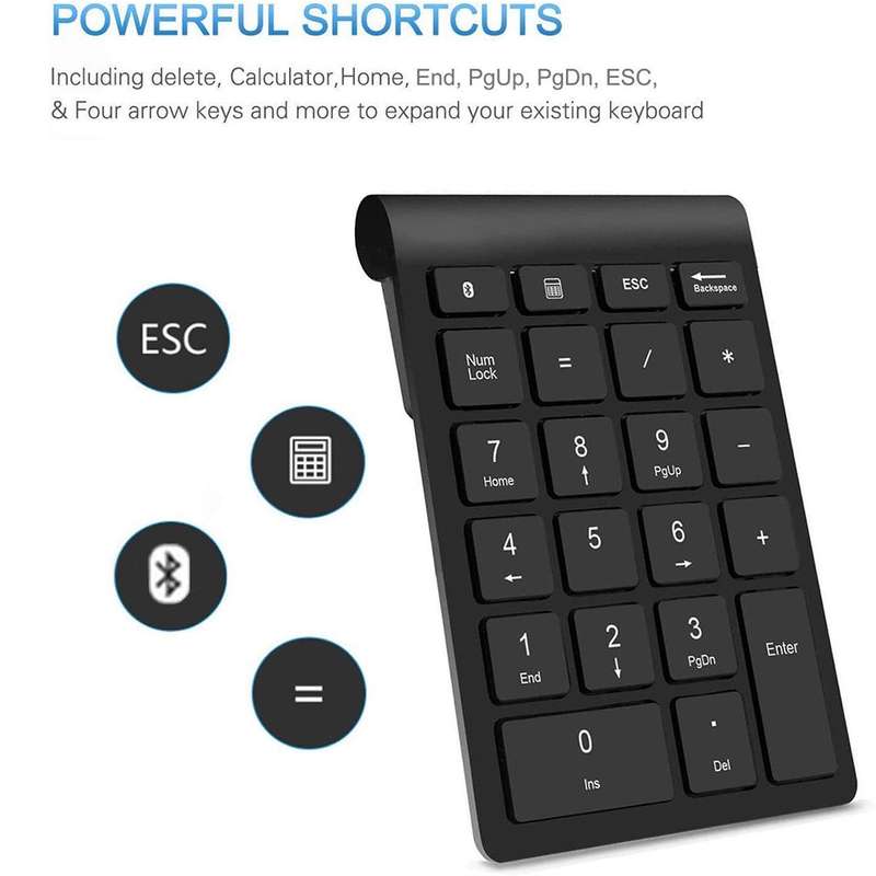 BT304 22 Keys Laptop Mini Wireless Keyboard, Spec: 2.4G (Silver Black)