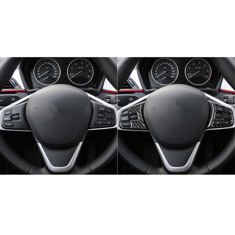 For BMW X1 F48/X2 F39 2pcs /Set Steering Wheel Button Stickers(Black)