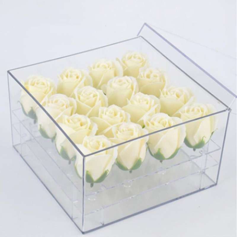 Square Transparent Acrylic Gift Box Flower Box, Specification: 9 Holes