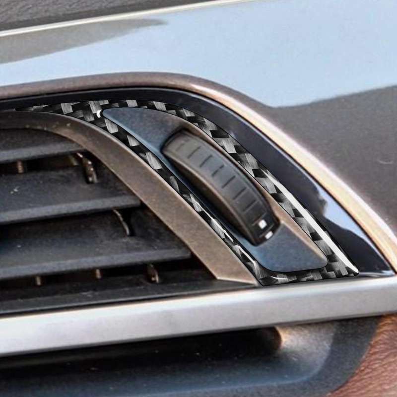 For BMW X1 F48/X2 F39 2pcs /Set Right-Hand Drive Dashboard Air Conditioner Air Vent Knob Sticker(Bla