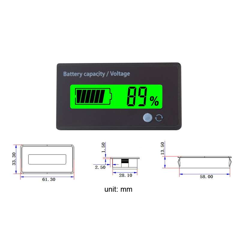 L6133 LCD Electric Motorcycle Power Display, Style: Internal Blue Backlight