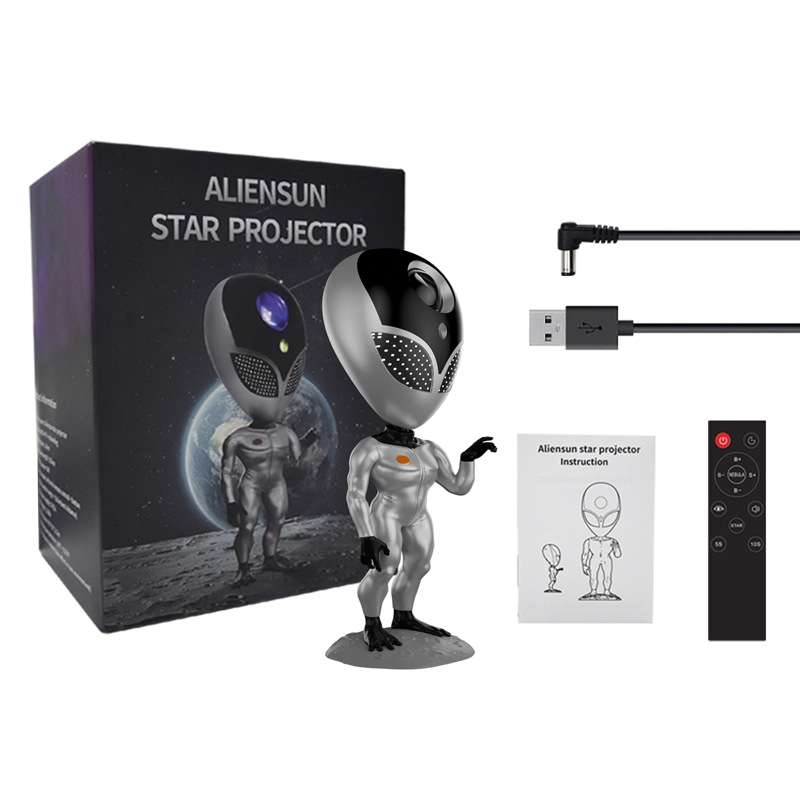 YHD001 Alien Star Projection Light Atmosphere Night Light(Silver Black)