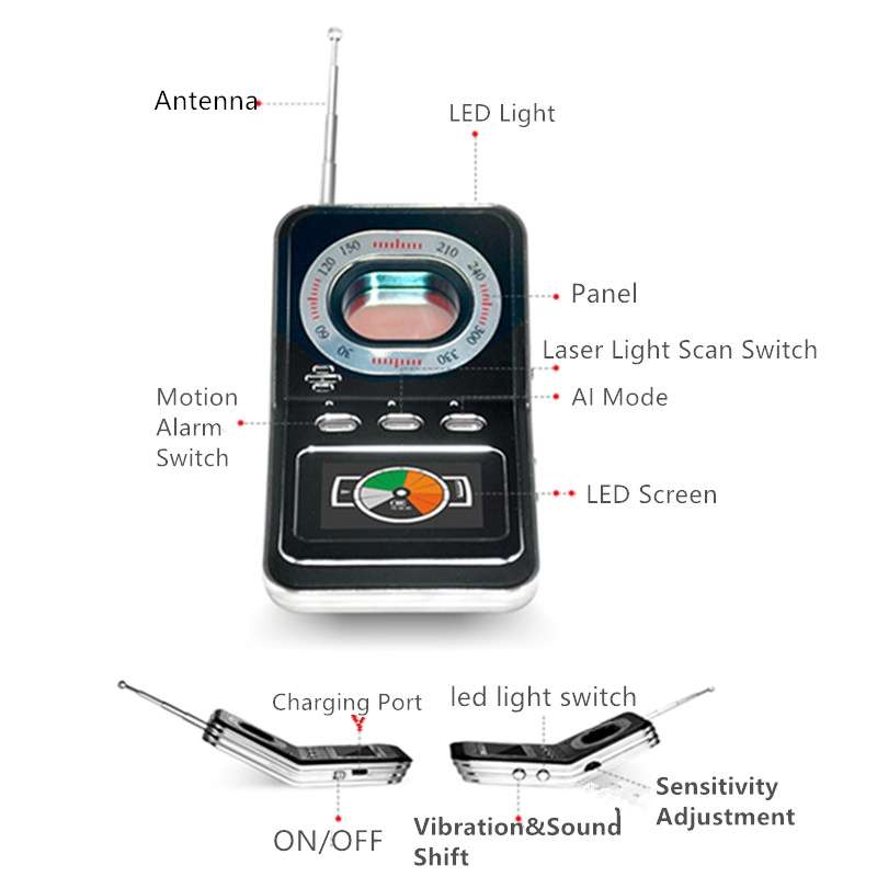 K600 Signal Detector Hotel Camera Anti-Sneak Shooting Infrared Scanning Detector