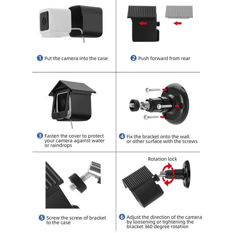 Plastic Protective Case Cover Bracket For WYZE CAM V3(Black)