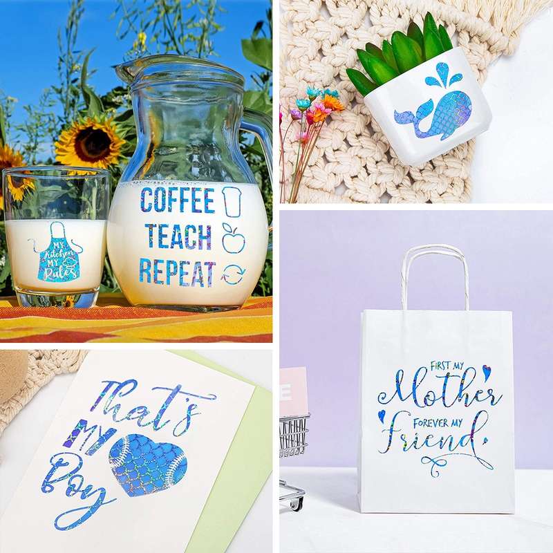 30.5cm x 100cm Gradient Self Adhesive Vinyl DIY Graphics for Home Window Decal Decor, Color: Blue Le