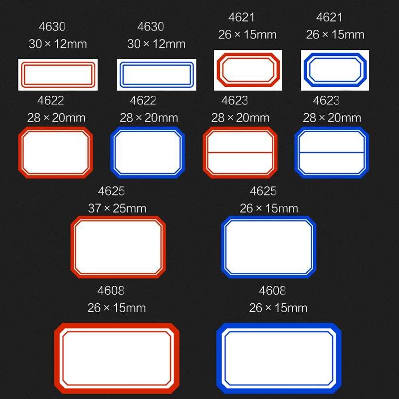 2 Bags Handwritten Self-adhesive Small Label Stickers, Specification: 4608 Red 50x28mm